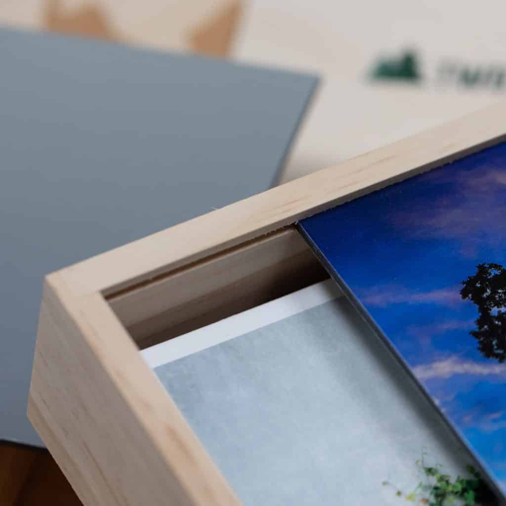 Rustic Wood Slide Photo + Flash Box