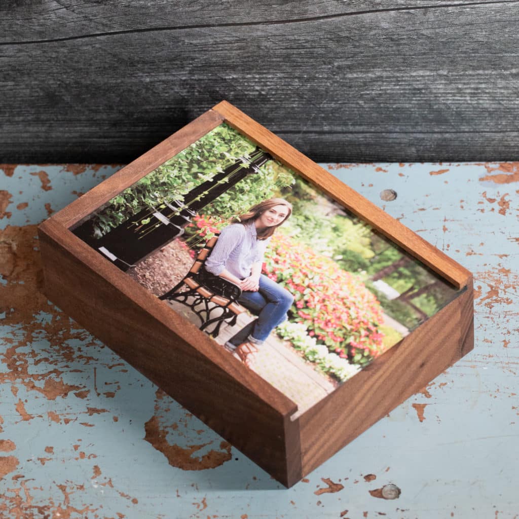 Walnut Wood Slide Photo Box