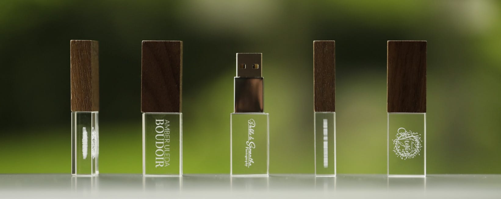 sub-surface engraved crystal flash drives PhotoFlashDrive examples
