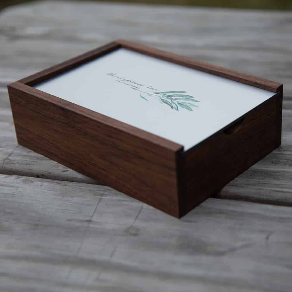 Walnut Wood Slide Print Box