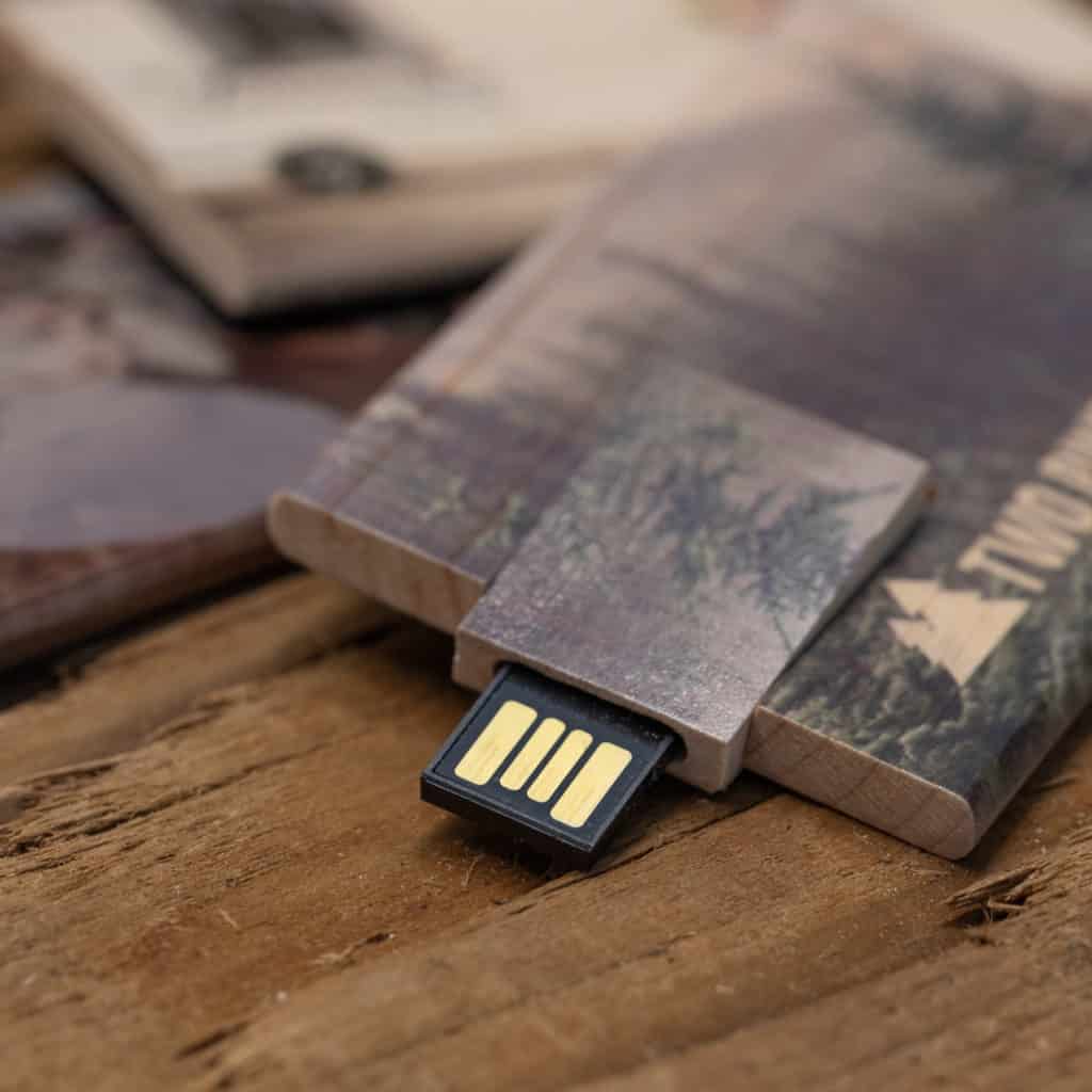 Wood Credit Card USB Flash Drive